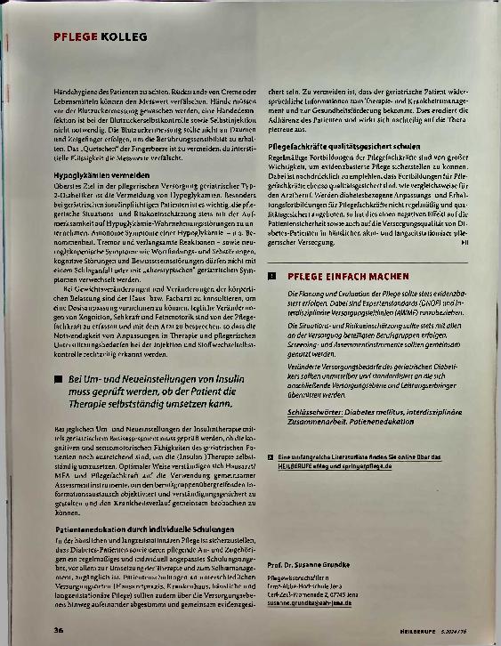 Vorschauseite 3: Patienten mit Diabetes im Alter gemeinsam versorgen
