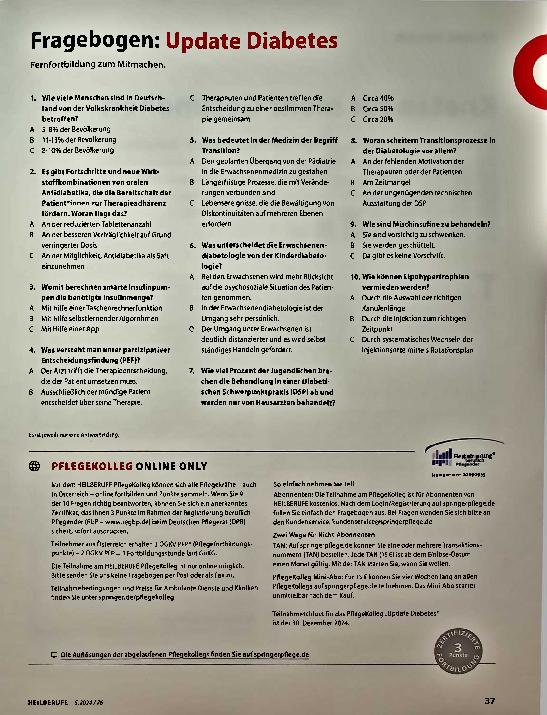 Vorschauseite 4: Patienten mit Diabetes im Alter gemeinsam versorgen