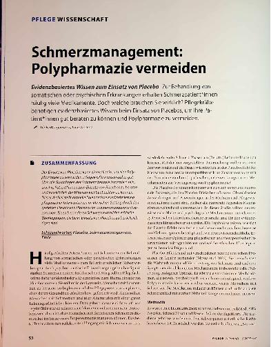 Vorschauseite 1: Schmerzmanagement: Polypharmazie vermeiden