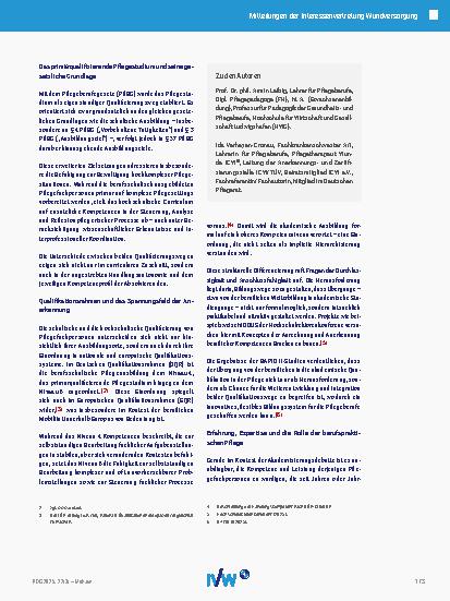 Vorschauseite 2: Akademisierung in den Pflegefachberufen: Perspektiven, Herausforderungen und das Spannungsfeld beruflicher Anerkennung