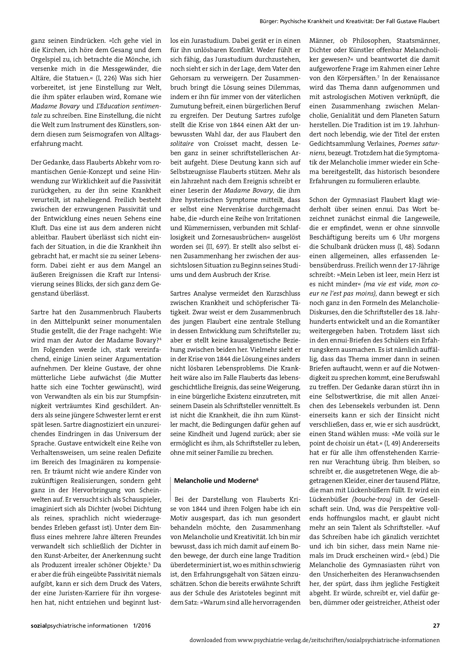 Vorschauseite 4: Psychische Krankheit und Kreativität: Der Fall Gustave Flaubert