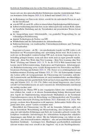 Vorschauseite 5: Die Rolle der Weiterbildung in der Ära von New Work: Perspektiven auf die Bedeutung von Lernen in der Personalentwicklung