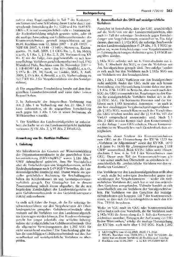 Vorschauseite 4: Vergabe von Rabattverträgen — Grundsatzentscheidung zu den Gerichtskosten der Landessozialgerichte
