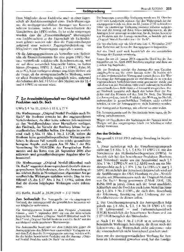 Vorschauseite 4: Qualifikation von Pressemitteilungen als Werbung