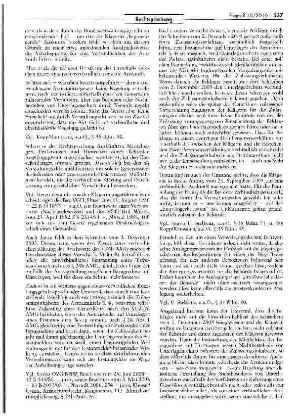 Vorschauseite 4: Auskunft über Bestehen von Unterlagenschutz ist mangels Regelung im Arzneimittelgesetz im Zweifel kein Verwaltungsakt