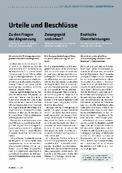 Vorschauseite 1: Urteile und Beschlüsse