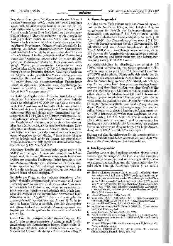 Vorschauseite 3: Alter Wein oder alles Essig? Zur Erstreckung von § 128 SGB V auf dieArzneimittelversorgung in der GKV