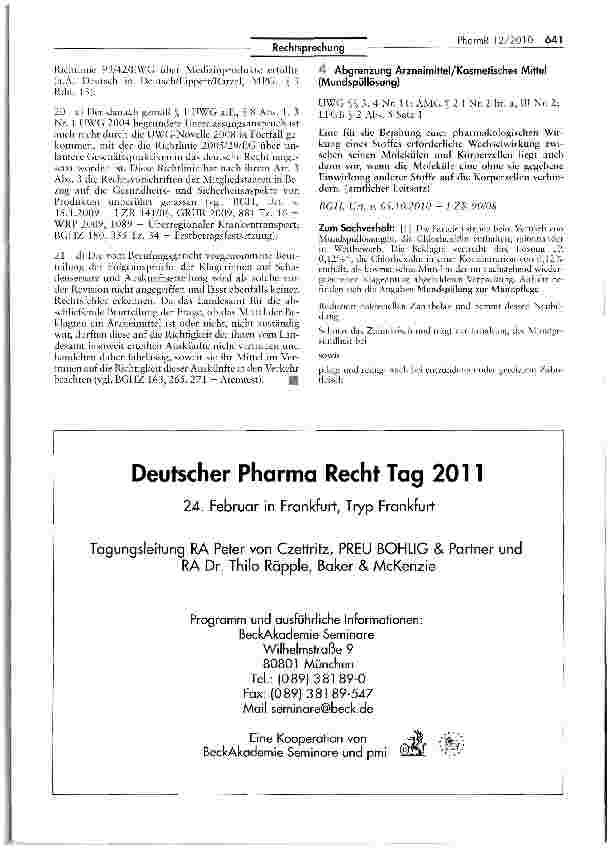 Vorschauseite 4: Abgrenzung Arzneimittel/Medizinprodukt (Photodynamische Therapie)