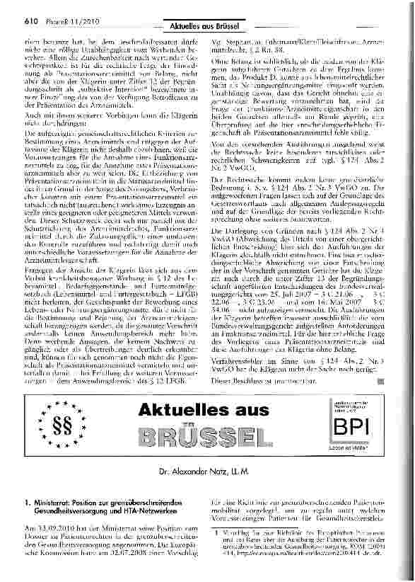 Vorschauseite 4: Zur Abqrenzunq von Lebensmittel und Arzneimittel