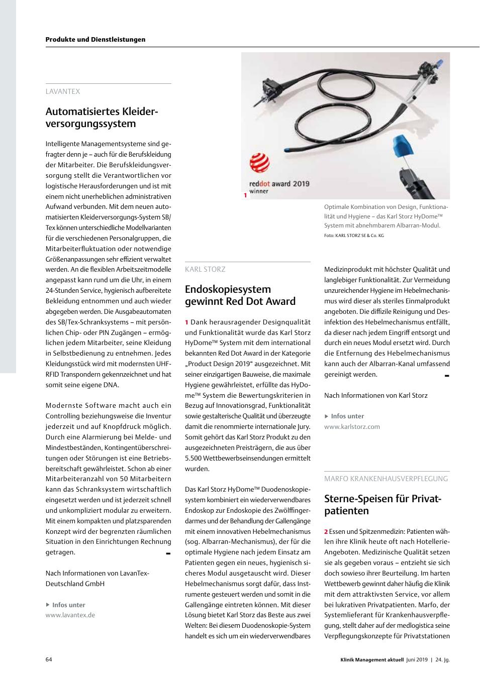 Vorschauseite 1: Karl Storz: Endoskopiesystem gewinnt Red Dot Award