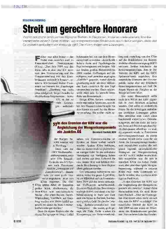 Vorschauseite 1: Streit um gerechtere Honorare