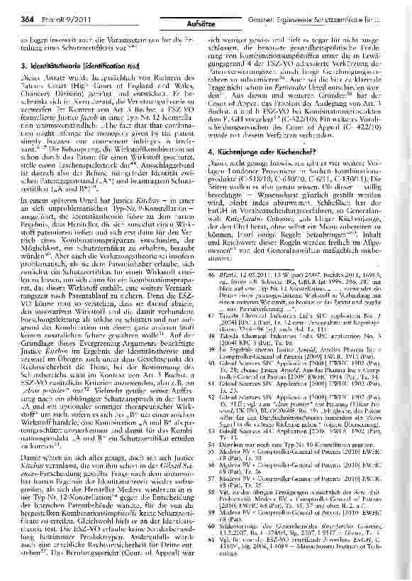 Vorschauseite 4: Ergänzende Schutzzertifikate für Kombinationsprodukte —eine neue Kombinatorik?
