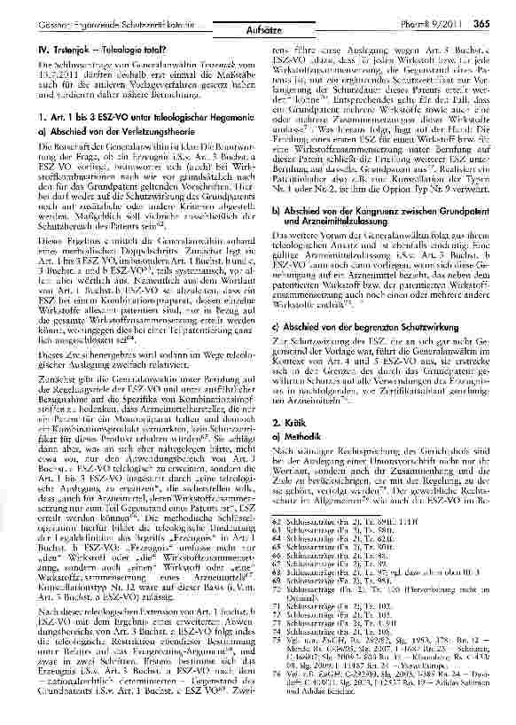 Vorschauseite 5: Ergänzende Schutzzertifikate für Kombinationsprodukte —eine neue Kombinatorik?