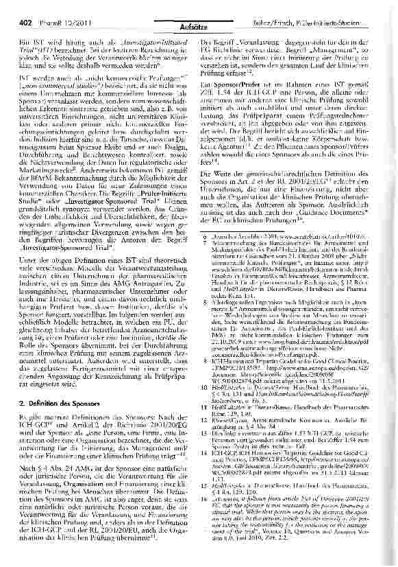 Vorschauseite 2: Prüfer-Initiierte-Studien (Nicht-kommerzielle klinische Prüfungen) in Deutschland — Juristische Verantwortlichkeiten und strafrechtsrelevanteHaftungsaspekte des pharmazeutischen U…