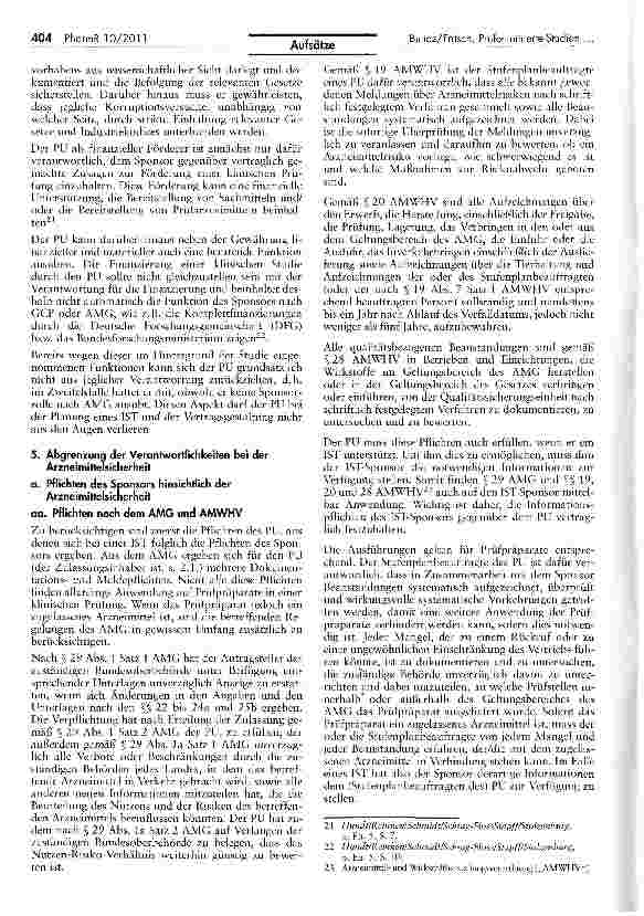 Vorschauseite 4: Prüfer-Initiierte-Studien (Nicht-kommerzielle klinische Prüfungen) in Deutschland — Juristische Verantwortlichkeiten und strafrechtsrelevanteHaftungsaspekte des pharmazeutischen U…