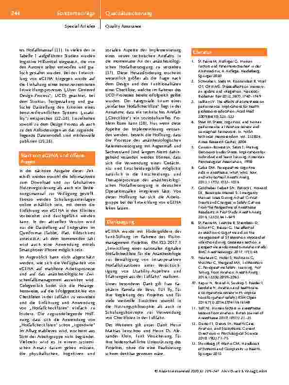 Vorschauseite 6: Gedächtnisund Entscheidungshilfen für Notfälle in der Anästhesiologie: Grundlagen und Anwendungen