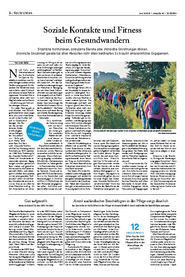 Vorschauseite 1: Soziale Kontakte und Fitness beim Gesundwandern