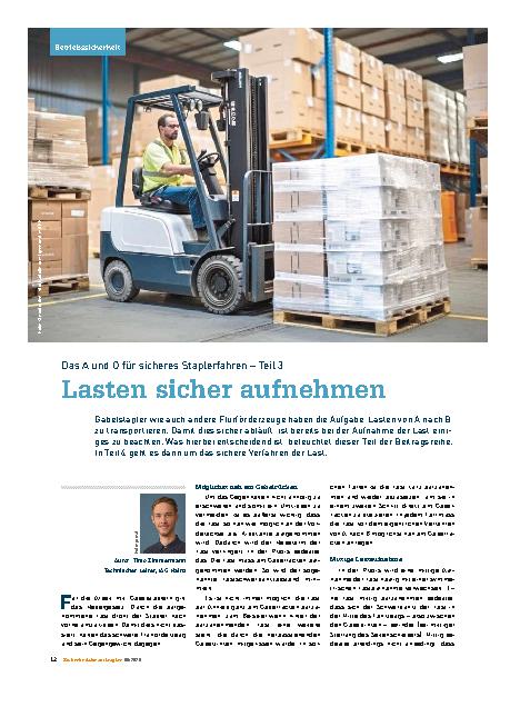 Vorschauseite 1: Das A und O für sicheres Staplerfahren – Teil 3 Lasten sicher aufnehmen