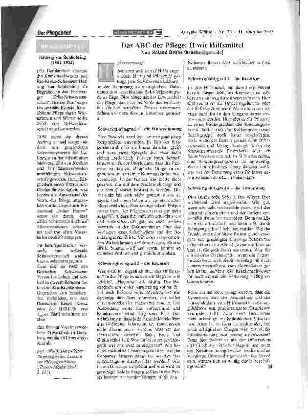 Vorschauseite 2: Das ABC der Pflege: H wie Hilfsmittel