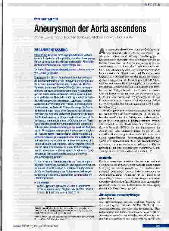Vorschauseite 1: Aneurysmen der Aorta ascendens