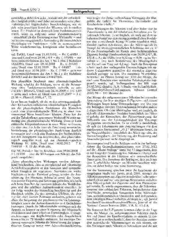 Vorschauseite 6: Abgrenzung Arzneimittel/Genussmittel (E-Zigarette)