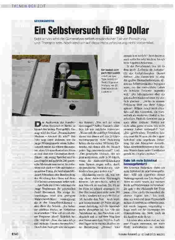 Vorschauseite 1: Ein Selbstversuch für 99 Dollar