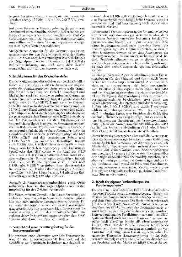 Vorschauseite 5: Schnelle Nutzenbewertung und Preisverhandlungen nach dem AMNOG -Gefahren für Originalhersteller durch den Parallelimport