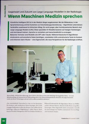 Vorschauseite 1: Gegenwart und Zukunft von Large-Language-Modellen in der Radiologie Wenn Maschinen Medizin sprechen