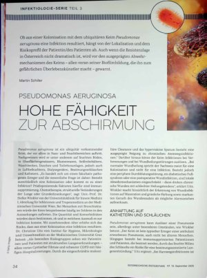 Vorschauseite 1: Pseudomonas Aeruginosa. Hohe Fähigkeit zur Abschirmung