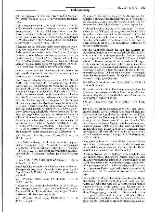 Vorschauseite 3: Verlängerung der Nachzulassung ohne Dosierungsveränderung AMG § 105 IV f Satz 1 2. Halbsatz i. V. mit $ 31 ITT