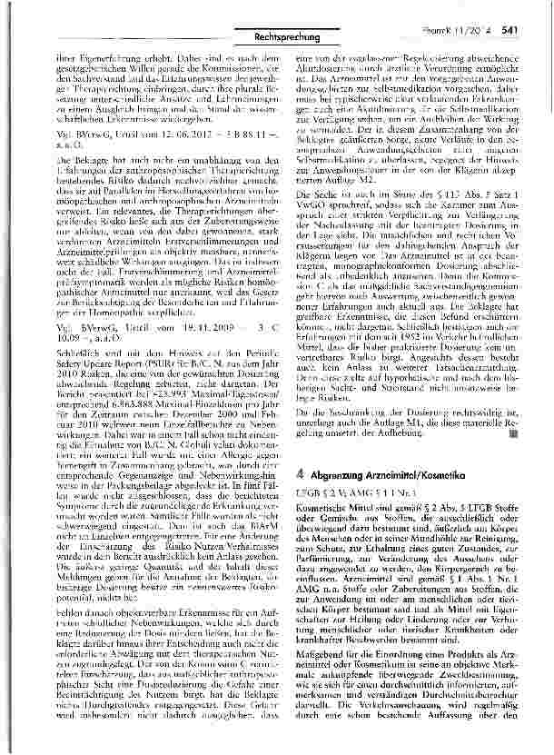 Vorschauseite 5: Verlängerung der Nachzulassung ohne Dosierungsveränderung AMG § 105 IV f Satz 1 2. Halbsatz i. V. mit $ 31 ITT
