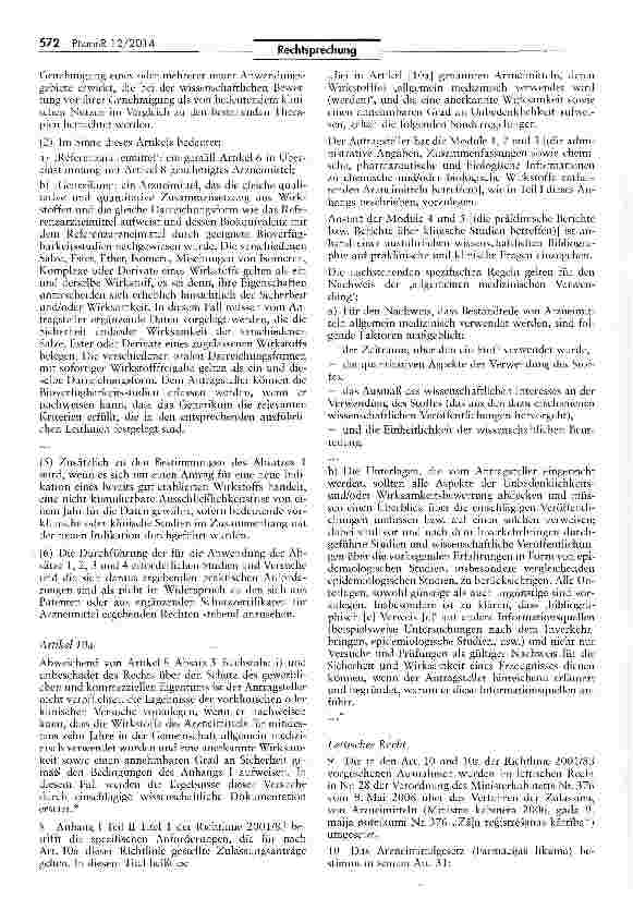 Vorschauseite 3: Begriff des Referenzarzneimittels im Sinne des Gemeinschaftskodexes für Humanarzneimittel RL 2001/83/EG Art. 8, 1, 8 II Buchst, a, 10a; EU-GRCharta Art. 47