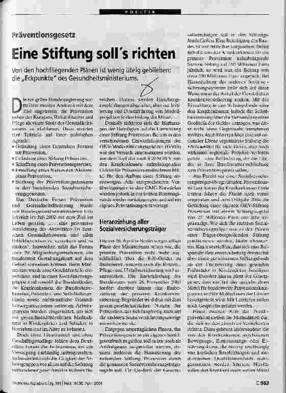 Vorschauseite 1: Eine Stiftung solls richten