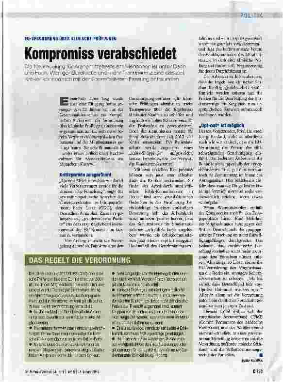 Vorschauseite 1: Kompromiss verabschiedet