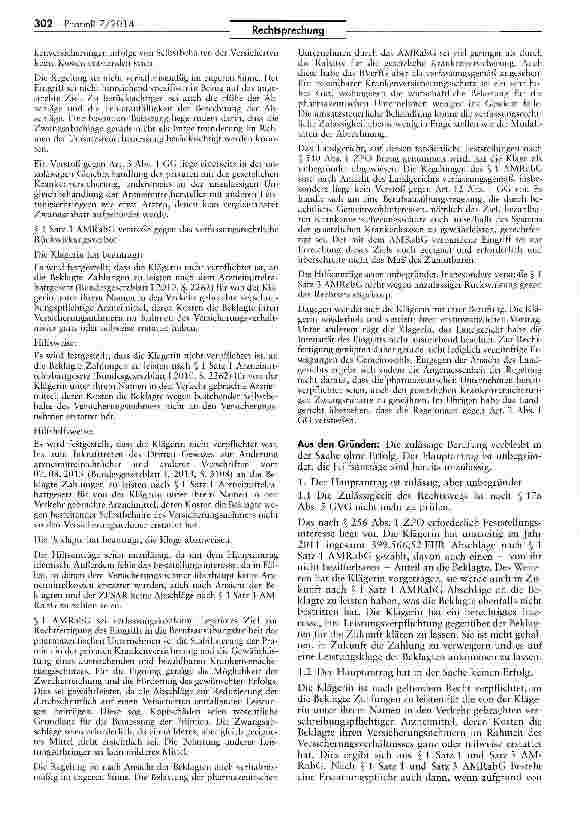 Vorschauseite 2: Zur Frage der Verpflichtung zu Zahlungen nach § 1 AMRabG AMRabG § 1