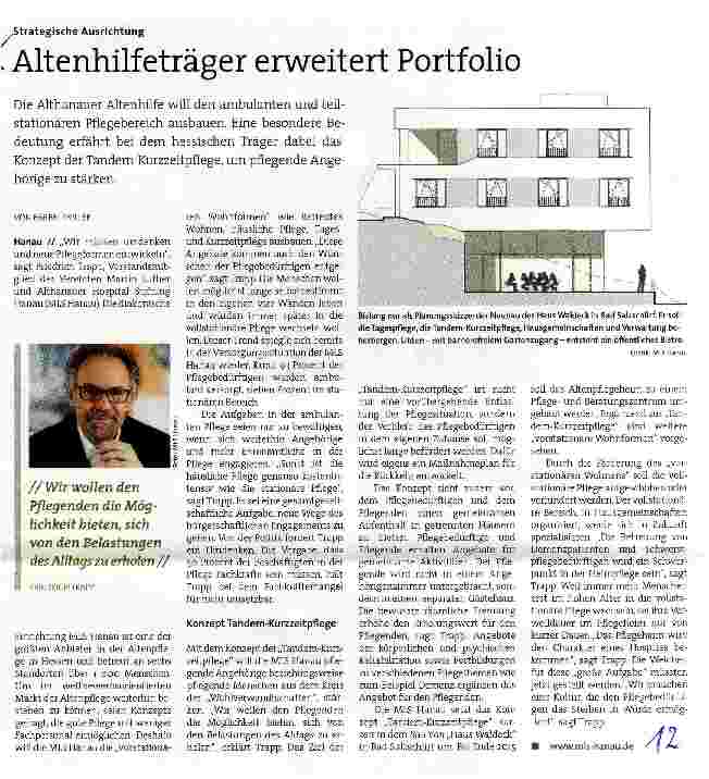 Vorschauseite 1: Altenhilfeträger erweitert Portfolio