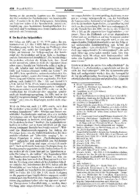 Vorschauseite 2: Der Umgang mit homöopathischen Arzneimitteln von Heilpraktikern beschränkt auf das Gebiet der Psychotherapie