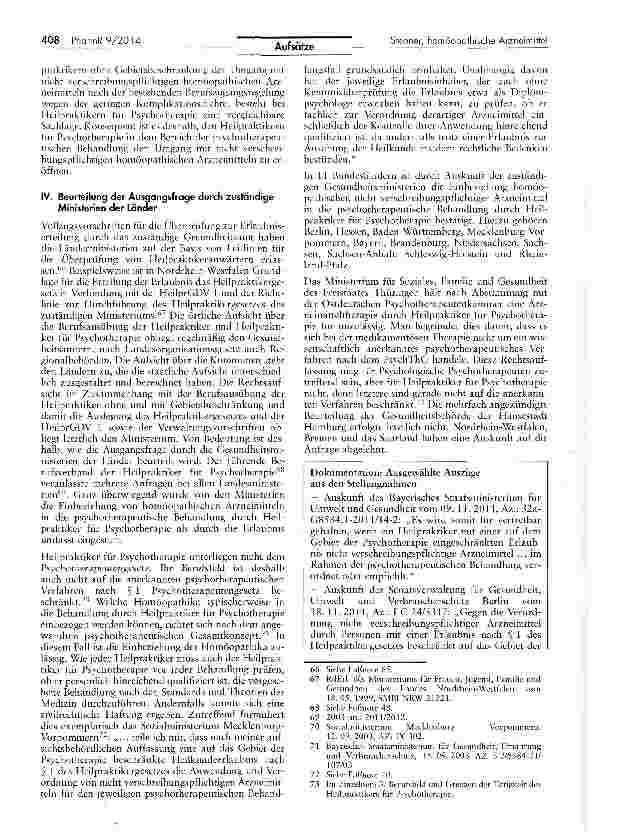 Vorschauseite 6: Der Umgang mit homöopathischen Arzneimitteln von Heilpraktikern beschränkt auf das Gebiet der Psychotherapie