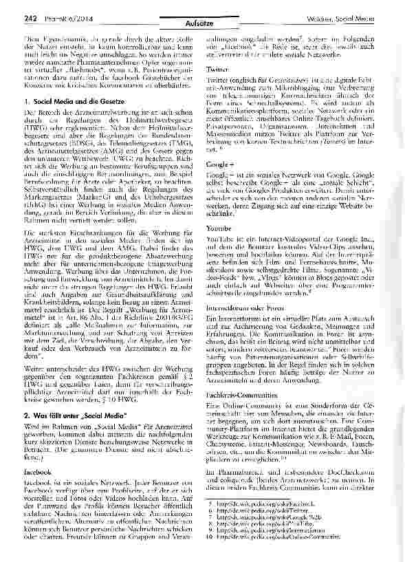 Vorschauseite 2: Arzneimittelwerbung im Bereich „Social Media