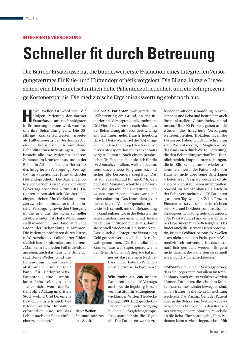 Vorschauseite 1: Schneller fit durch Betreuung