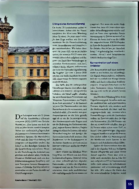Vorschauseite 2: Auch nach 25 Jahren noch überzeugend: Klinikum Würzburg Mitte schreibt seine Digitalisierung mit Dedalus Healthcare fort.
