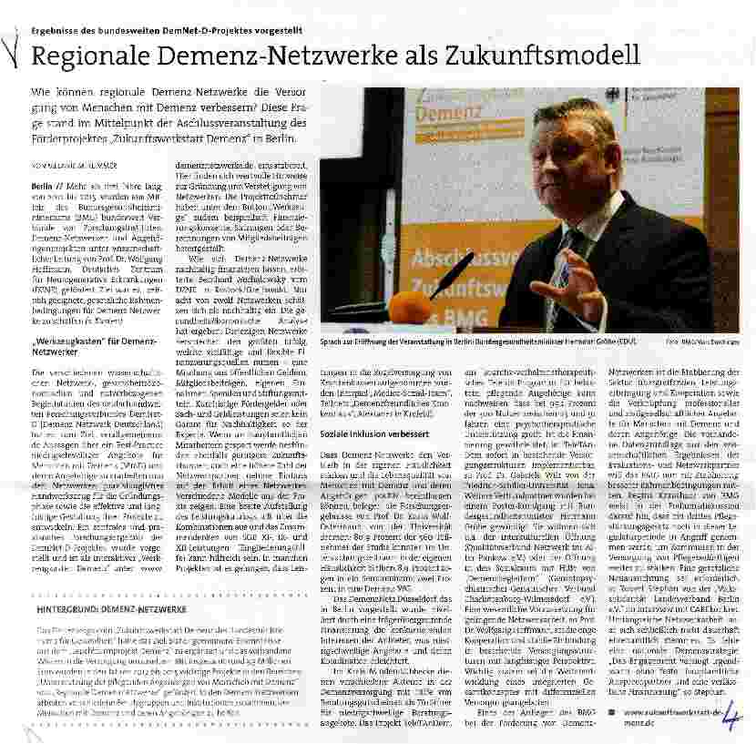 Vorschauseite 1: Regionale Demenz-Netzwerke als Zukunftsmodell