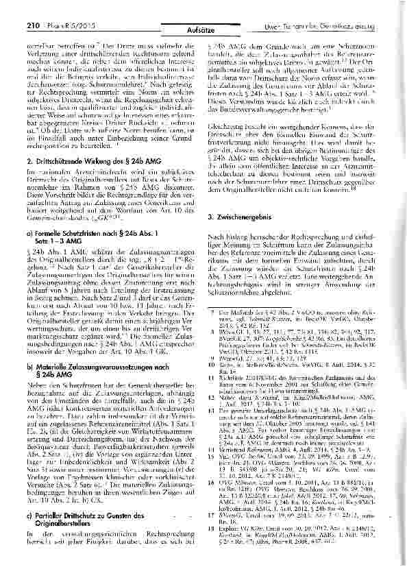 Vorschauseite 2: Die Drittanfechtung einer Generikazulassung durch den Originalhersteller nach der „Olainfarm-Entscheidung des Europäischen Gerichtshofs