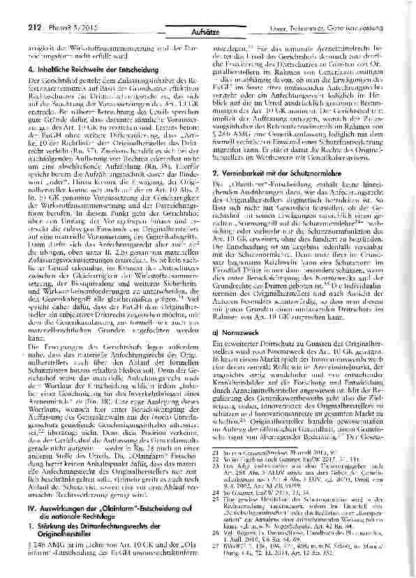 Vorschauseite 4: Die Drittanfechtung einer Generikazulassung durch den Originalhersteller nach der „Olainfarm-Entscheidung des Europäischen Gerichtshofs