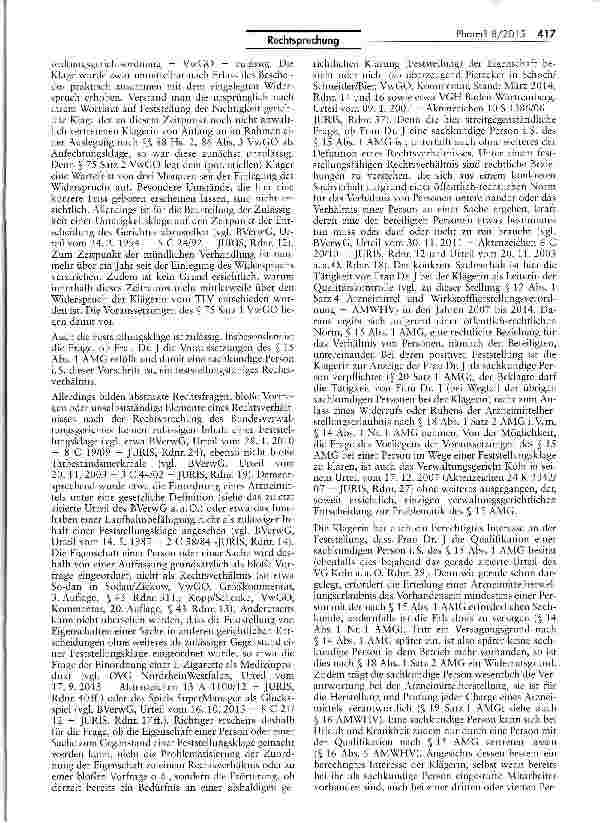 Vorschauseite 2: Zur Feststellung der Erfüllung der Voraussetzungen als sachkundige Person i.S. des AMG
