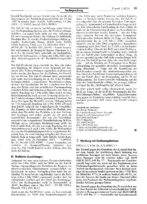 Vorschauseite 5: Gemeinschaftsrechtskonformität des Auskunftsanspruchs nach § 84a