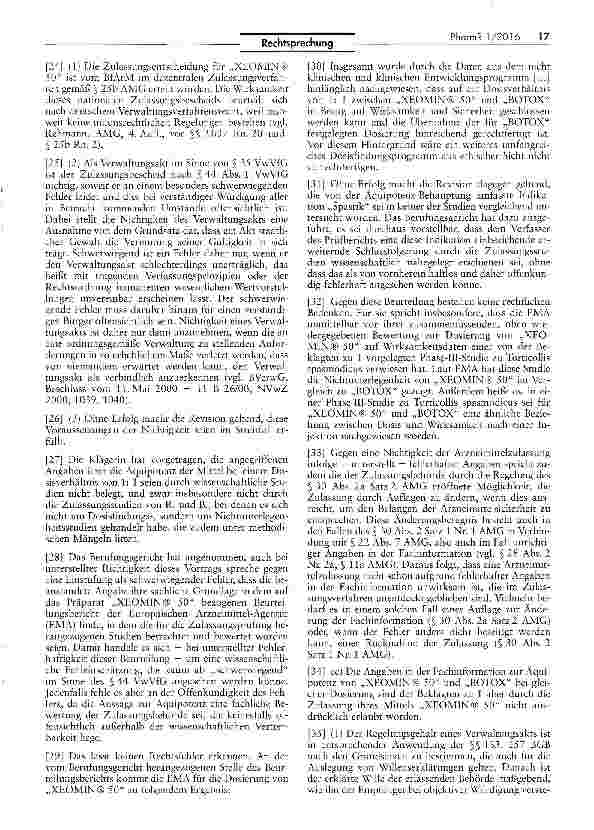 Vorschauseite 3: Äquipotenzangabe in Fachinformation UWG §§ 4 Nr. 11, 5 I 1 und 2 Nr. 1; HWG § 3 I und II Nr. 1; AMG §§ 8 1 Nr. 2, 11a I