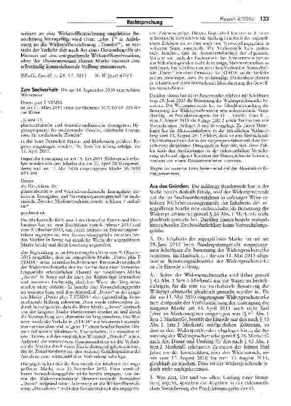 Vorschauseite 2: Keine Verwechslungsgefahr bei hinreichender Zeichenähnlichkeit
