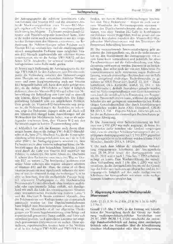 Vorschauseite 1: Abgrenzung Arzneimittel/Medizinprodukt (Meerwasser)