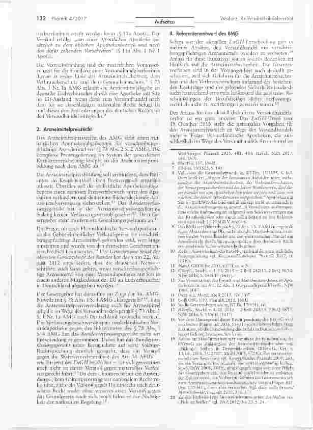 Vorschauseite 2: Wiedereinführung des Rx-Versandhandelsverbotes —verfassungsrechtlich zulässig?